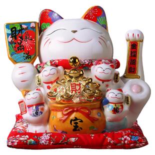 摇手招财猫摆件 电动发财猫大号店铺收银台家居开业礼品自动招手