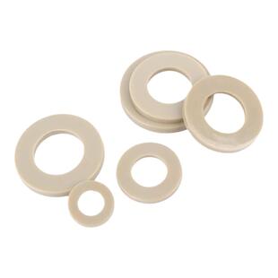PEEK高强度塑料垫片圆形加大加厚螺丝平垫圈超薄介子耐高温耐酸碱