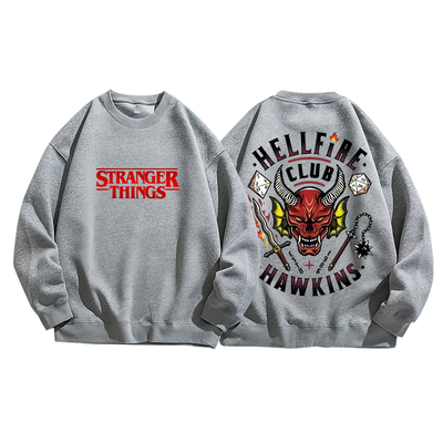 美剧怪奇物语纯棉卫衣Stranger Things魔王高街百搭长袖T恤衫男装