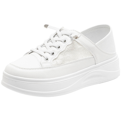 大东女鞋小白鞋轻薄透气厚底板鞋