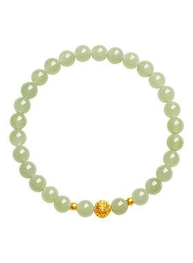 宫里上新999足金珠和田玉手串