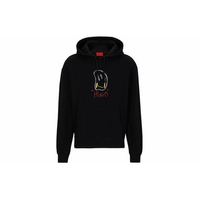 HUGO BOSS 休闲版型棉质连帽衫卫衣 男款 黑色