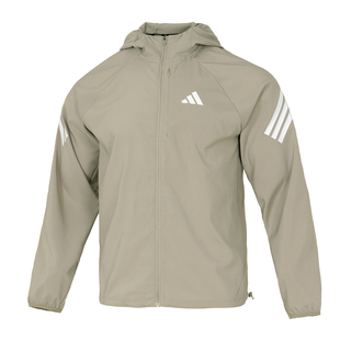 阿迪达斯外套男款2026春季新款跑步健身运动服梭织连帽夹克防风衣