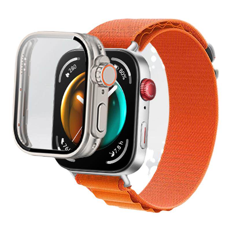适用华为watchfit4pro手表fit5pro专用fit3秒变苹果ultra保护壳fit4运动智能手环pc一体钢化保护套野径表带