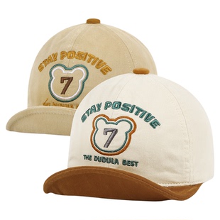 嘟嘟啦春秋宝宝纯棉布鸭舌帽小孩时尚复古遮阳帽子男女儿童棒球帽