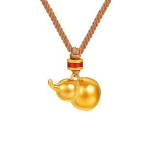 明牌珠宝黄金鸿运福禄吊坠 硬金葫芦小挂件足金女款项坠ASY0631