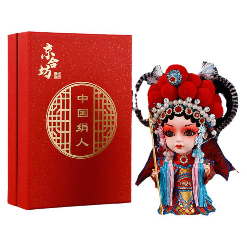 穆桂英绢人京剧人物摆件
