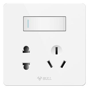 公牛插座一开五孔插座墙壁插座双控带开关面板单开5孔暗装G12白