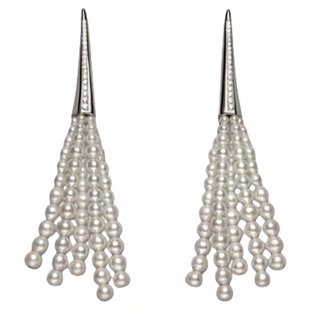 拂光小扫帚珍珠耳钉流苏耳饰轻奢高级感气质耳环