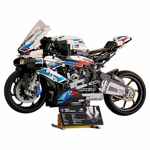 宝马摩托车M1000RR积木拼装模型高难度大型男孩益智玩具生日礼物6