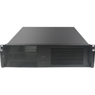 3U工控机箱390短机架式ATX大板多硬盘热插拔卧式电脑监控主机外壳