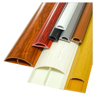 PVC线槽地面明装防踩木纹式弧形理线槽遮贴地装饰防火电线走线槽