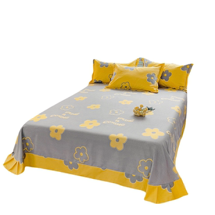 加厚全棉床单单件100纯棉秋冬磨毛双人圆角被单枕套床上三件套1.8