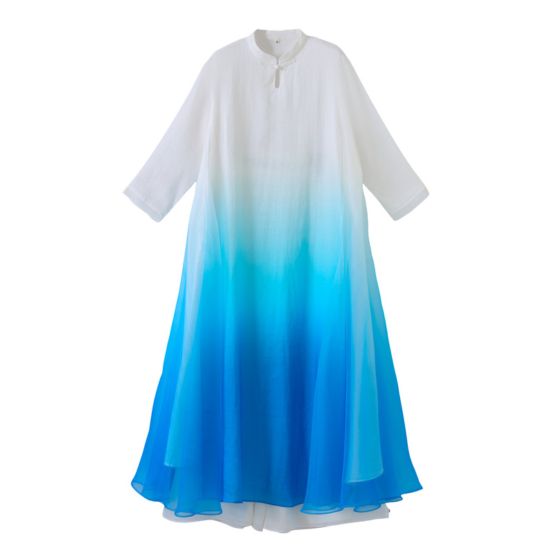禅舞服苎麻女装渐变色高端仙女风民族服装/舞台装