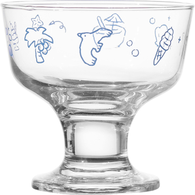 原创椰风海趣玻璃雪糕杯饮料杯