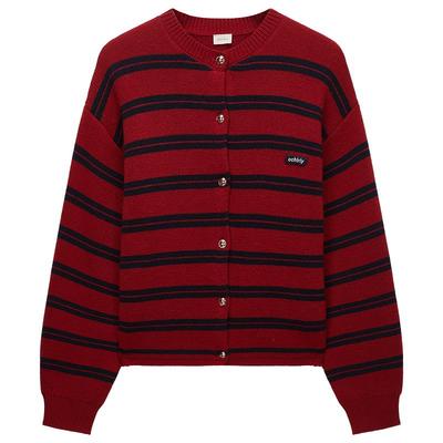 OCHIRLY欧时力羊毛条纹针织外套