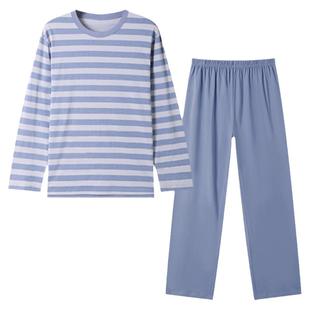 顶呱呱全棉睡衣男士女士新款夏季100%纯棉布薄款情侣家居服可外穿