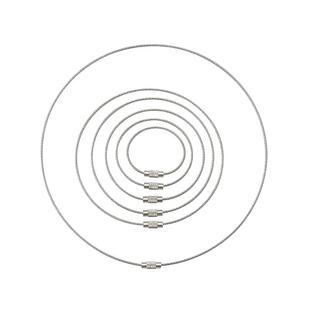 不锈钢丝绳圈钥匙扣挂件钢丝圈吊牌线圈吊丝挂扣户外带锁扣钢丝环