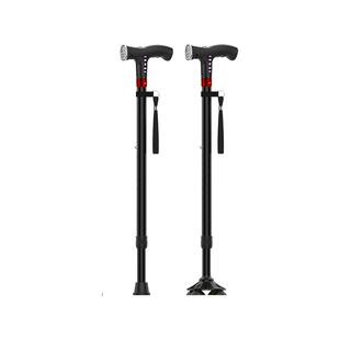 多功能老人拐杖防滑老年人拐棍智能报警助行四脚捌杖稳固伸缩手杖