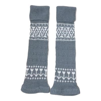 Wuuuus费尔岛保暖小腿袜雪地靴腿套女日系羊毛搭配打底裤堆堆袜套