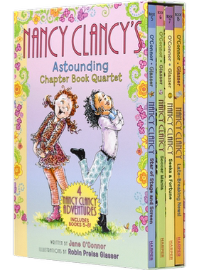 Fancy Nancy 漂亮的南希4册 初级章节桥梁书 英文原版进口儿童图书 Nancy Clancy's Astounding Chapter Book Quartet