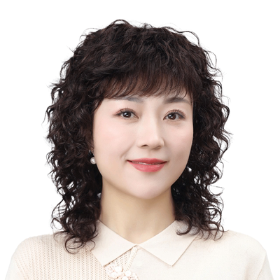 日常假发全头套女真人发丝中老年女妈妈中长假发卷发自然减龄款