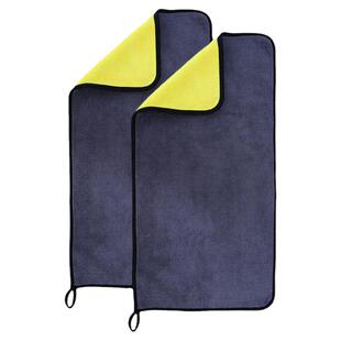 汽车洗车毛巾加厚绒超细纤维擦车双色抹布玻璃吸水不留水印不掉毛