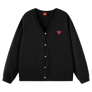 【王楚然同款】查尔斯桃心针织开衫外套男女同款上衣舒适百搭毛衣