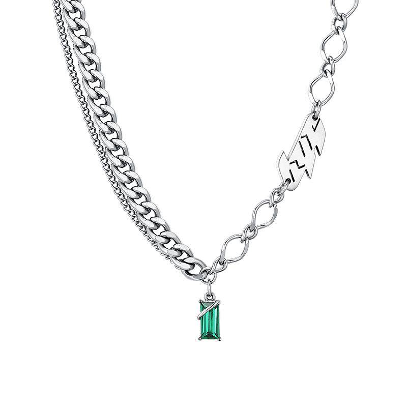 CCO小众设计感字母项链男潮个性嘻哈拼接古巴锁骨链男配饰