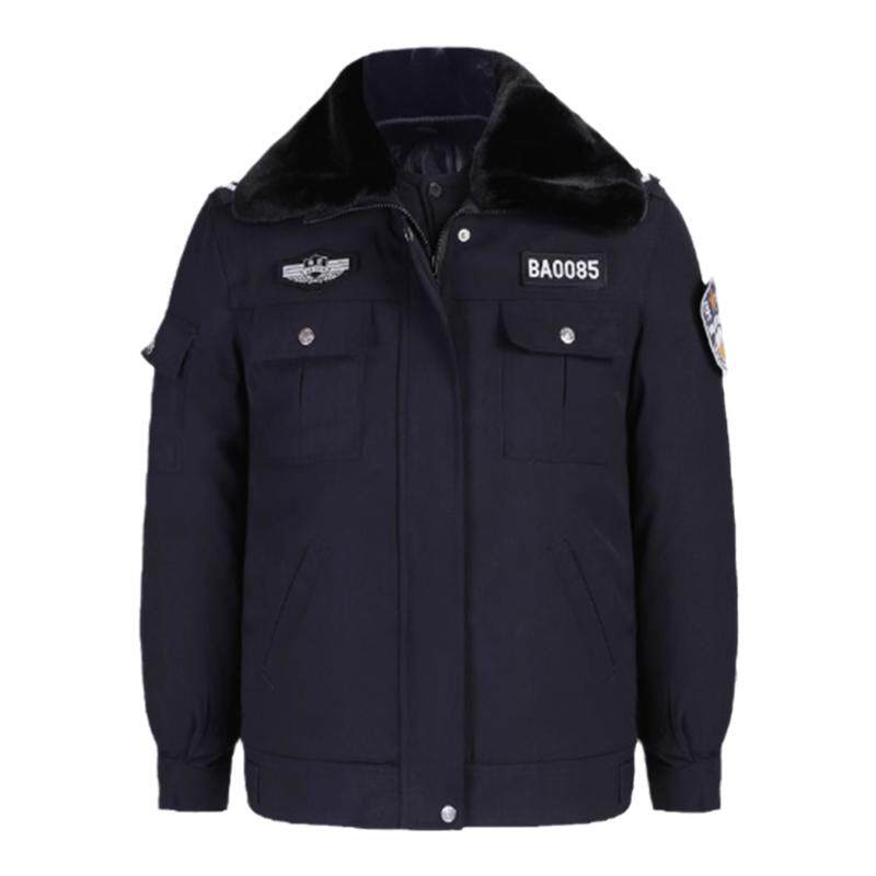 保安工作服套装男冬装加厚棉衣冬季服装春秋棉服短款夹克执勤大衣