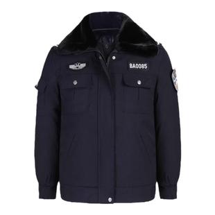 保安工作服套装男冬装加厚棉衣冬季服装春秋棉服短款夹克执勤大衣