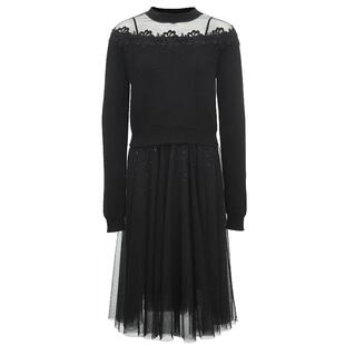 Vero Moda奥莱针织衫连衣裙子秋冬清仓气质网纱吊带裙两件套女