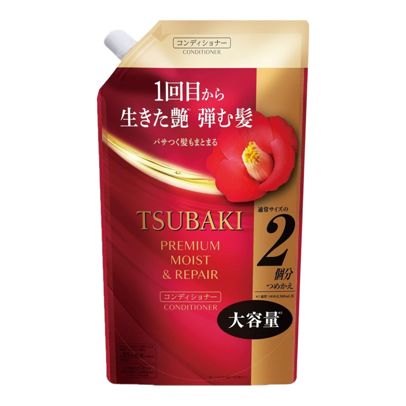 TSUBAKI PremiumMoist零秒沙龙头发修护保湿护发素600ml补充装 版