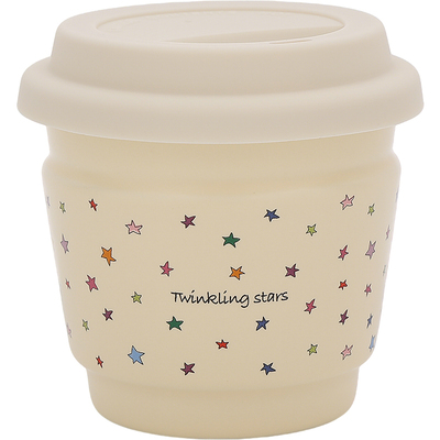 熊谷组韩式星星陶瓷带盖咖啡杯