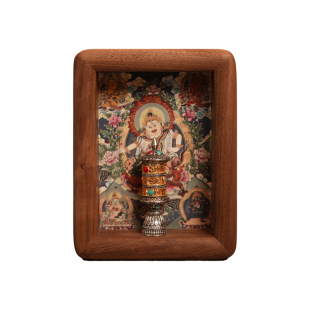 藏式唐卡财神小相框摆件装裱桌面客厅玄关装饰画摆台乔迁开业礼物