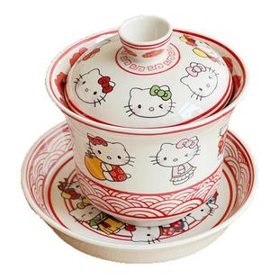 SHˇ年轻人茶具套装超好看的杯子2025新款三才盖碗茶杯茶具三件套