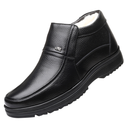 皮棉鞋男士回力保暖棉鞋冬季真皮