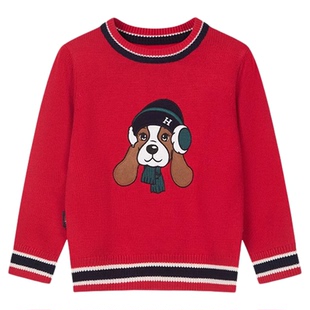 暇步士童装儿童针织线衣秋冬装新款小童可爱男童拜年服女童毛衣