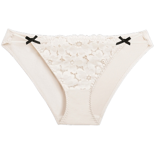 3条98元好奇蜜斯蕾丝内裤女薄性感纯欲日系低腰纯棉抗菌裆三角裤