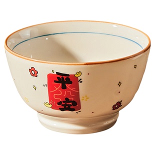 中式陶瓷饭碗家用2026新款5英寸米饭碗个人专用吃饭碗漂亮新年碗