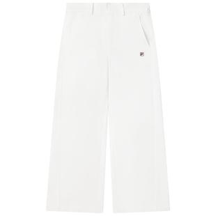 杨幂同款FILA斐乐女款裤子2025夏女士梭织长裤休闲宽松阔腿裤女裤