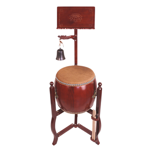 台湾鼓毛皮鼓三脚鼓架铃钟鼓牛皮鼓帝钟扁鼓寺庙鼓寺院鼓