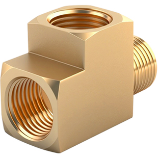 NPT美标内丝三通1分2分3分4分美制外螺纹高压数控压力表仪表接头