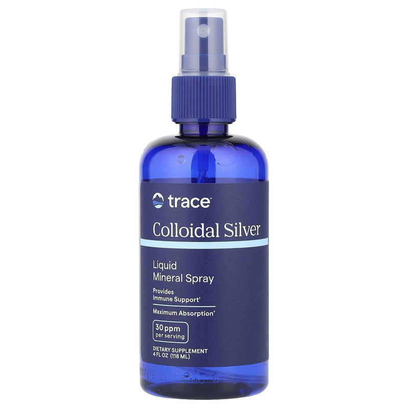 Trace,胶体银矿物质喷雾,30 PPM,4 液量盎司(118 毫升)