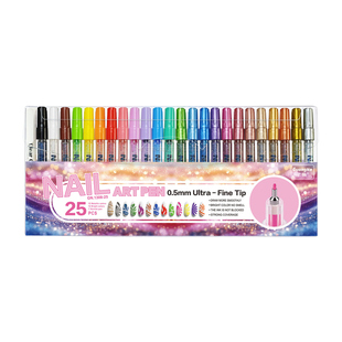 广纳1308美甲彩绘笔针管极细头0.5mm丙烯指甲笔金属色美甲diy涂鸦笔防水不掉色丙烯马克笔指甲笔专用笔手绘笔