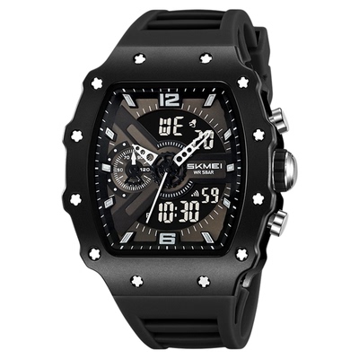 时刻美双显电子手表男士酒桶形潮