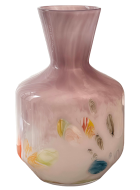 粉色中古风手工琉璃花瓶