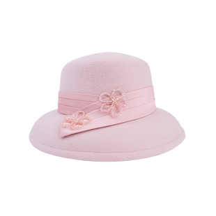 EE 秋冬新款优雅羊毛帽子优雅百搭英伦礼帽冬天时尚女款帽子