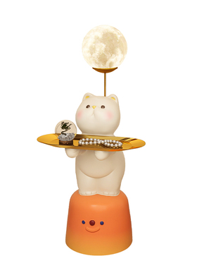 初见奶油风可爱猫收纳摆件