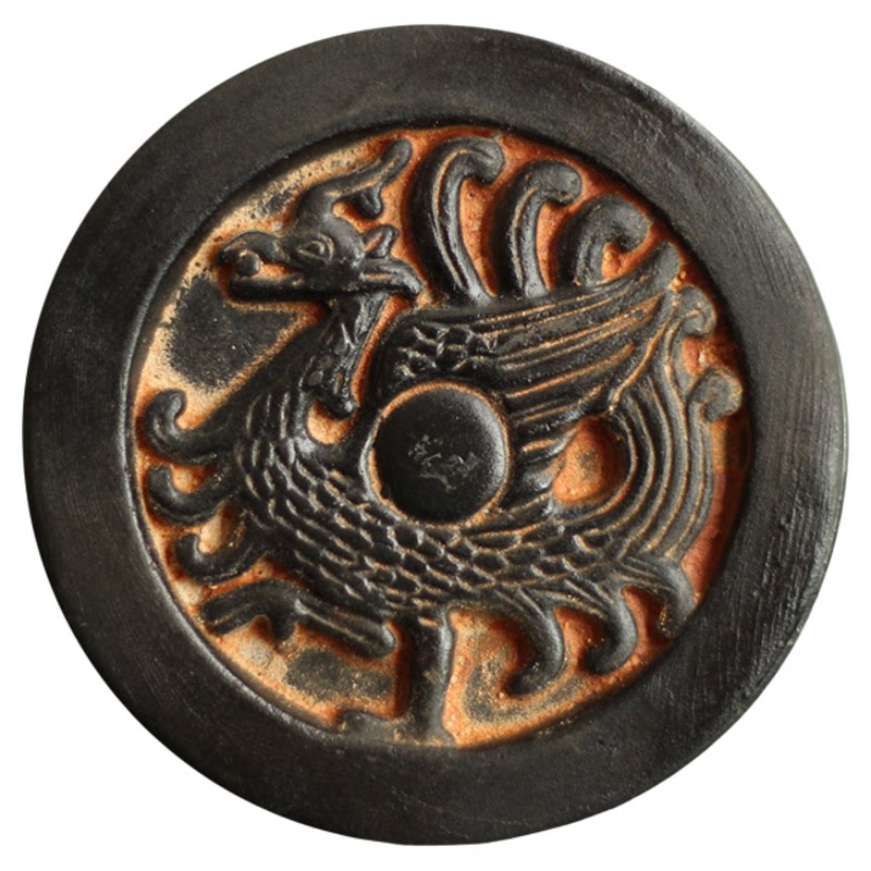 汉代四神瓦当青龙玄武朱雀摆件仿古陶器秦砖汉瓦古玩拓片拓板素材